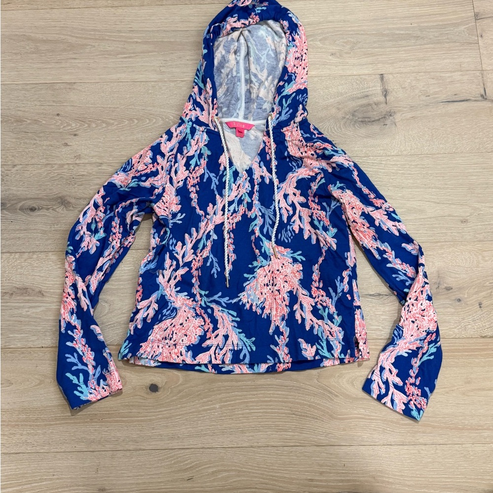 Lilly Pulitzer Blue and Pink Hoodie
